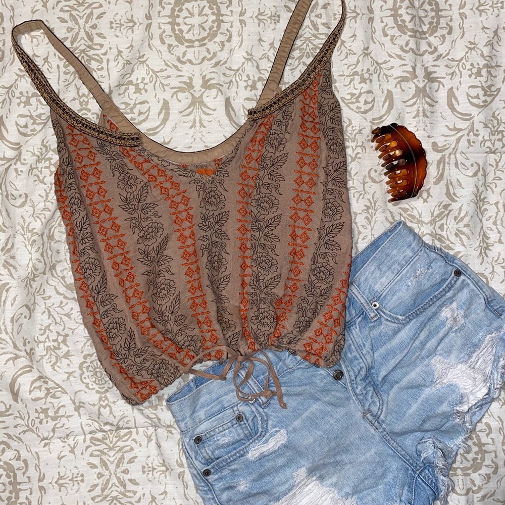 Free People, tie waisted tank top